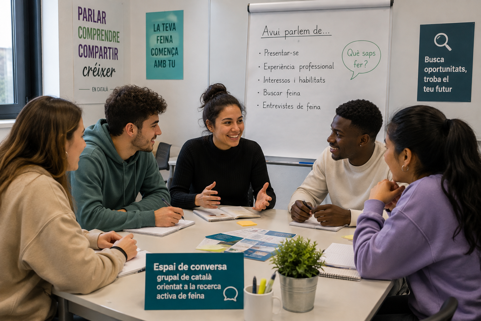 Espai de conversa grupal de català orientat a la recerca activa de feina